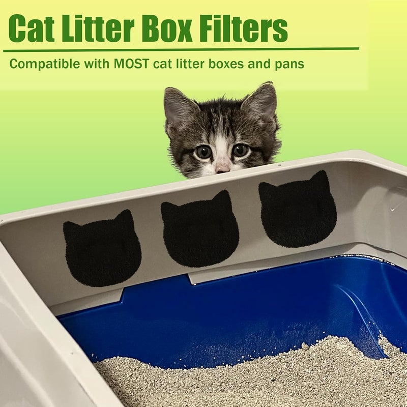 PurifyLogix Cat Litter Box Stick-on Activated Charcoal Filters Compatible with Most Cat Litter Box, Universal Activated Carbon Filters to Absorb Odors and Control Damp for Keep Home Fresh (6 Pack) - Image 2